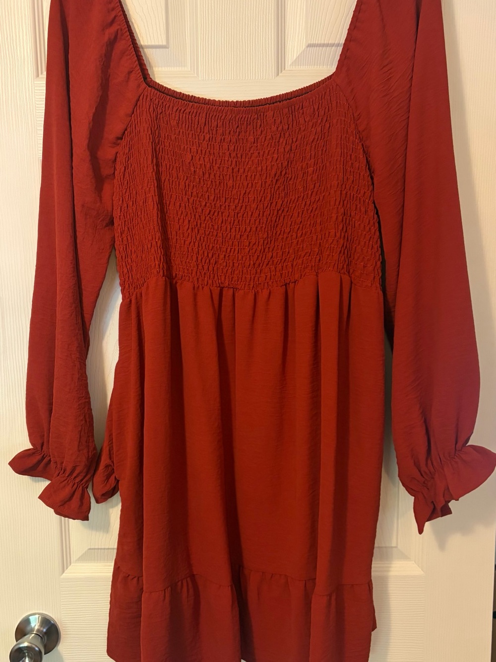 Square Neck Smocked Mini Dress
